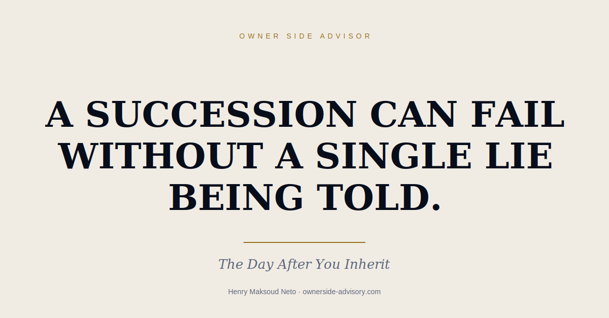 A succession can fail without a single lie being told.