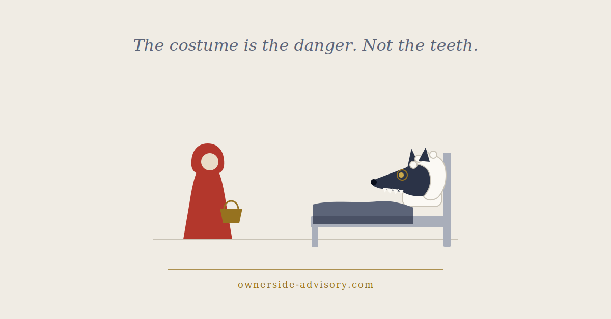 The costume is the danger. Not the teeth.